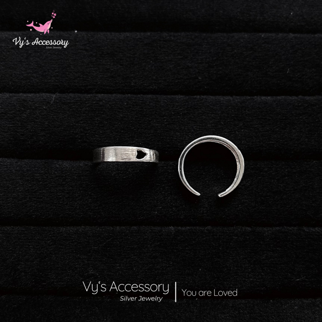 Vys Accessory NT57 แหวนเงินธรรมดาฟรีไซส์สําหรับนิ้วพิ้งกี้