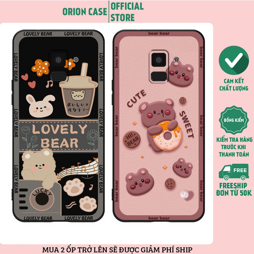 เคส Samsung A6 2018 - A6 Plus - A8 2018 - A8 Plus พิมพ์ลายหมีน่ารัก ทนทาน