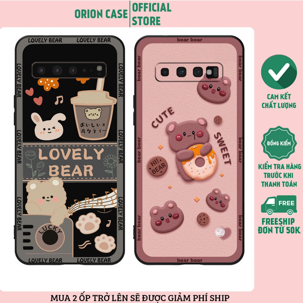 เคส Samsung S10 - S10 Plus - S10 5G พิมพ์ลายหมีน่ารัก ทนทาน