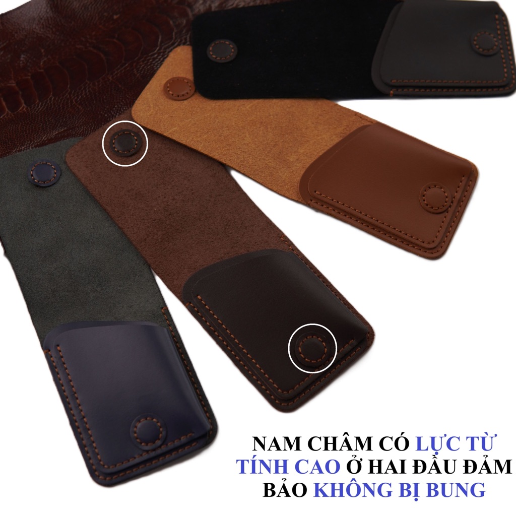 กระเป๋าสตางค์ดอกบัวขนาดเล็ก 3 ใบ หนังวัวแท้แฮนด์เมดขนาดกะทัดรัดและสะดวก 2025 แม่เหล็กแข็งแรง โวลต์2 - รูปที่ 4
