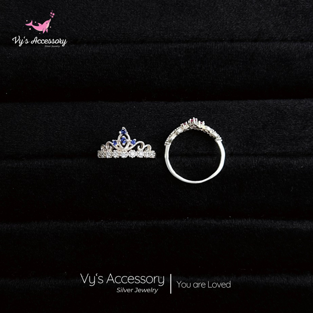 แหวนเงินสําหรับเด็กพร้อมมงกุฎคลาสสิค Vys Accessory NB03