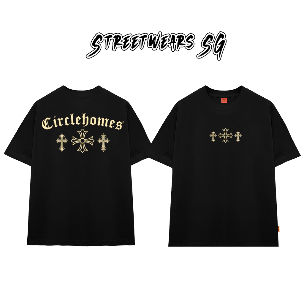 CROSS GOLD CIRCLE HOMES เสื้อยืด Unisex สําหรับผู้ชายและผู้หญิงผ้าฝ้ายคุณภาพสูง - สตรีทแวร์ SG