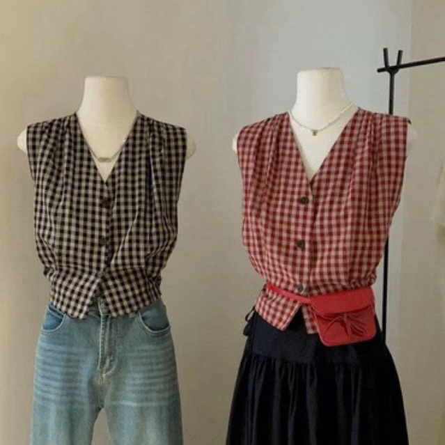 WGWE• เสื้อเชิ้ตลายสก็อตคอวี 5422 wgwe มาแรงมาก สินค้า QC wgwe