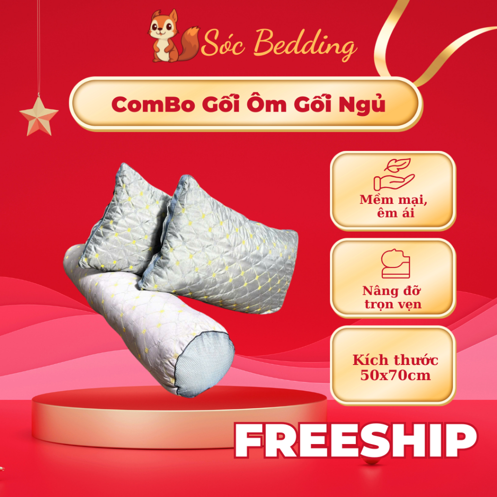 Combo Sleeping Pillow Core and Ceiling Pillow ขนาด 50x70cm หมอนนอน 35x100cm Body Pillow