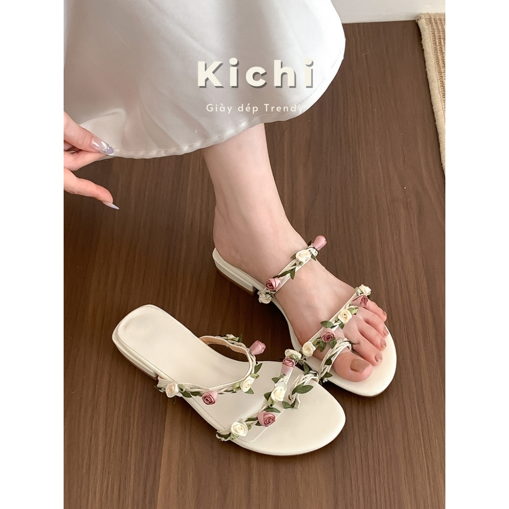 KICHI rose รองเท้าแตะ viber รองเท้าแตะเดินทางชายหาดของผู้หญิงฤดูร้อนสําหรับผู้หญิงรองเท้าแตะ 2552