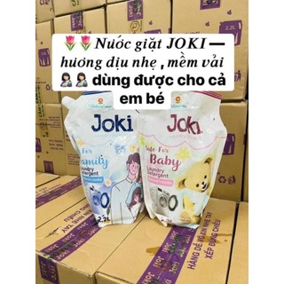 Nước giặt Xả JOKI 1 thùng 4 bịch 8.8 Lít đậm đặc thơm dai, nhiều bọt dùng cho cả em bé