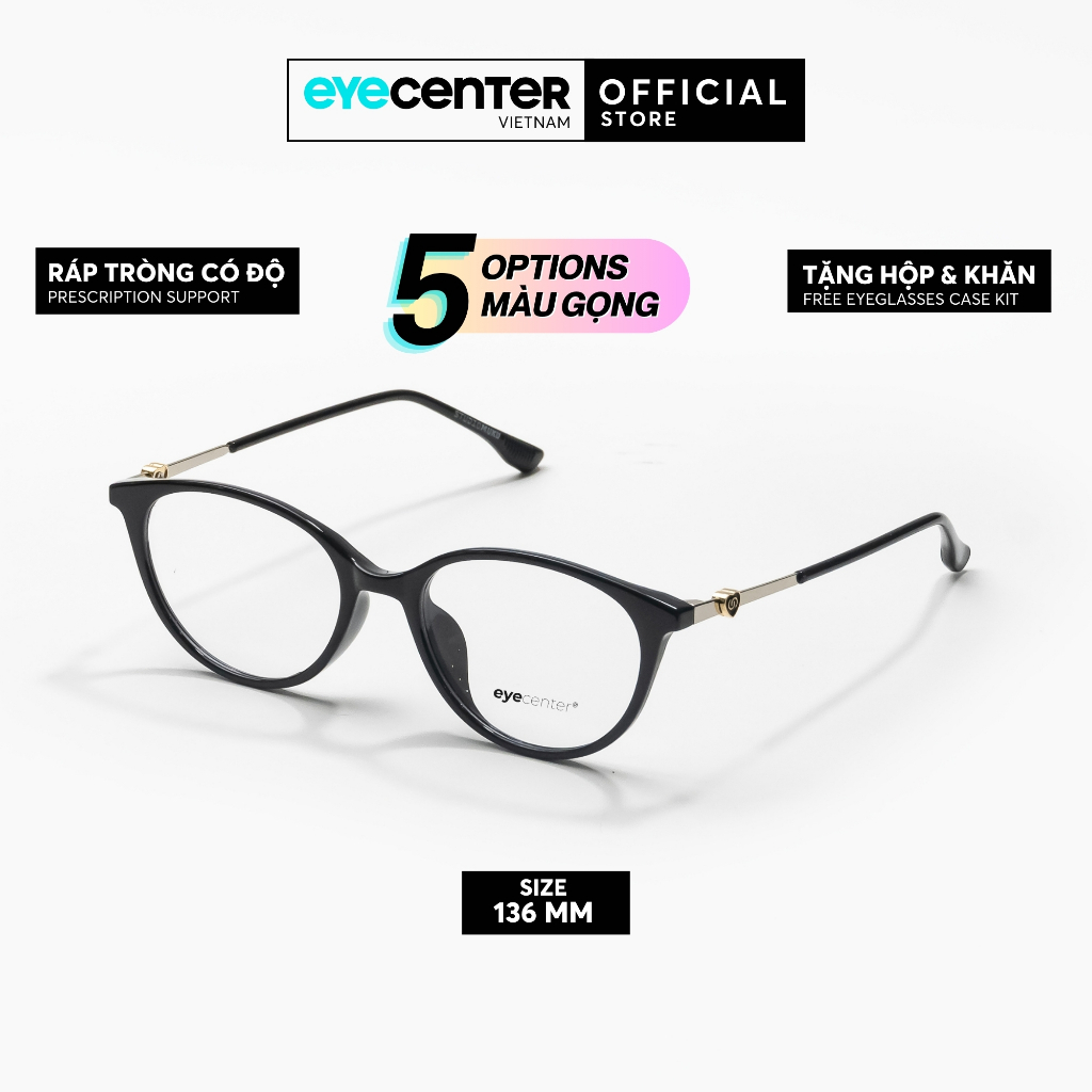 กรอบแว่นตาผู้หญิงแท้ EYECENTER B188S นําเข้าพลาสติกและโลหะ โดย Eye Center Vietnam