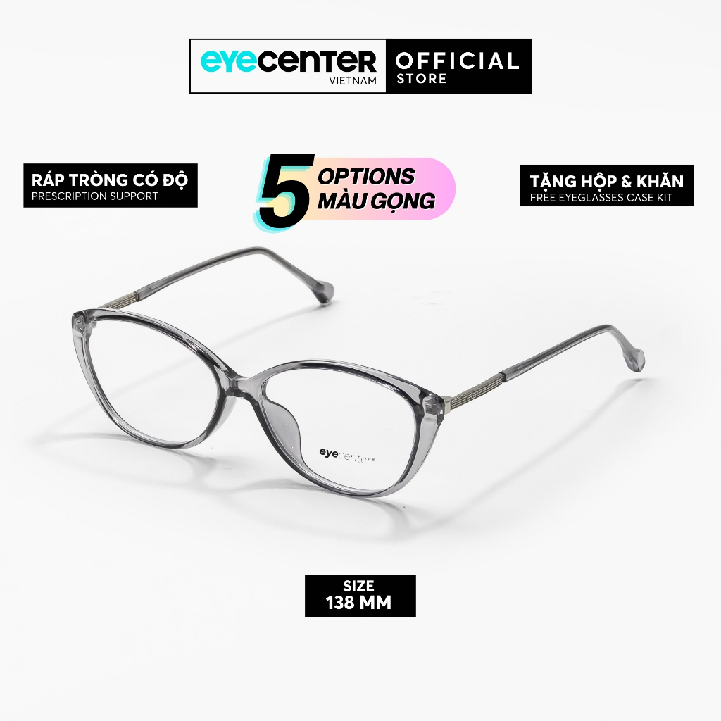 กรอบแว่นตาผู้หญิงแท้ EYECENTER B190S นําเข้าพลาสติกและโลหะ โดย Eye Center Vietnam