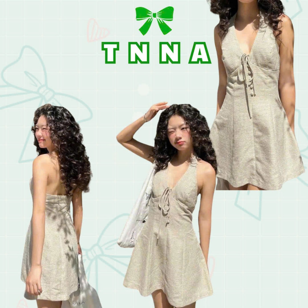 TNA_Summer vibe เดรสคล้องคอเว้าหลังมีโบว์ที่หน้าอก