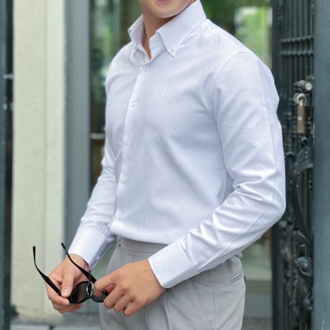 เสื้อเชิ้ตกระดุมผู้ชาย OXFORD WEMAN วัสดุ oxford หรูหราและหรูหรา - WMA2502