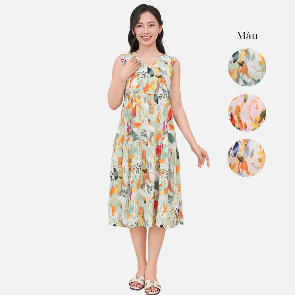 เดรสลินินผู้หญิงคอปกโบว์ Viet Thang fashion - V02.5511