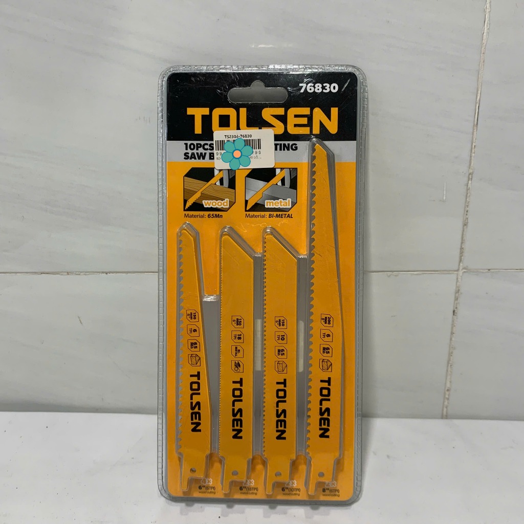 ชุดใบมีดเลื่อยดาบ 10 ชิ้นสําหรับเครื่องตัดไม้,เครื่องตัดโลหะ - Tolsen 76830 สําหรับเลื่อยดาบหลายชนิด