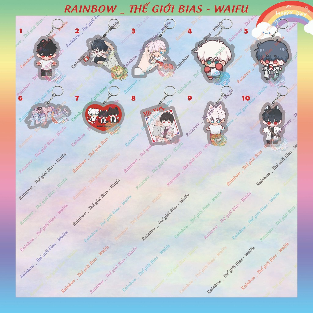 พวงกุญแจ Mignon micha 5cm, พวงกุญแจอะคริลิค Mignon manhwa อะนิเมะ bl