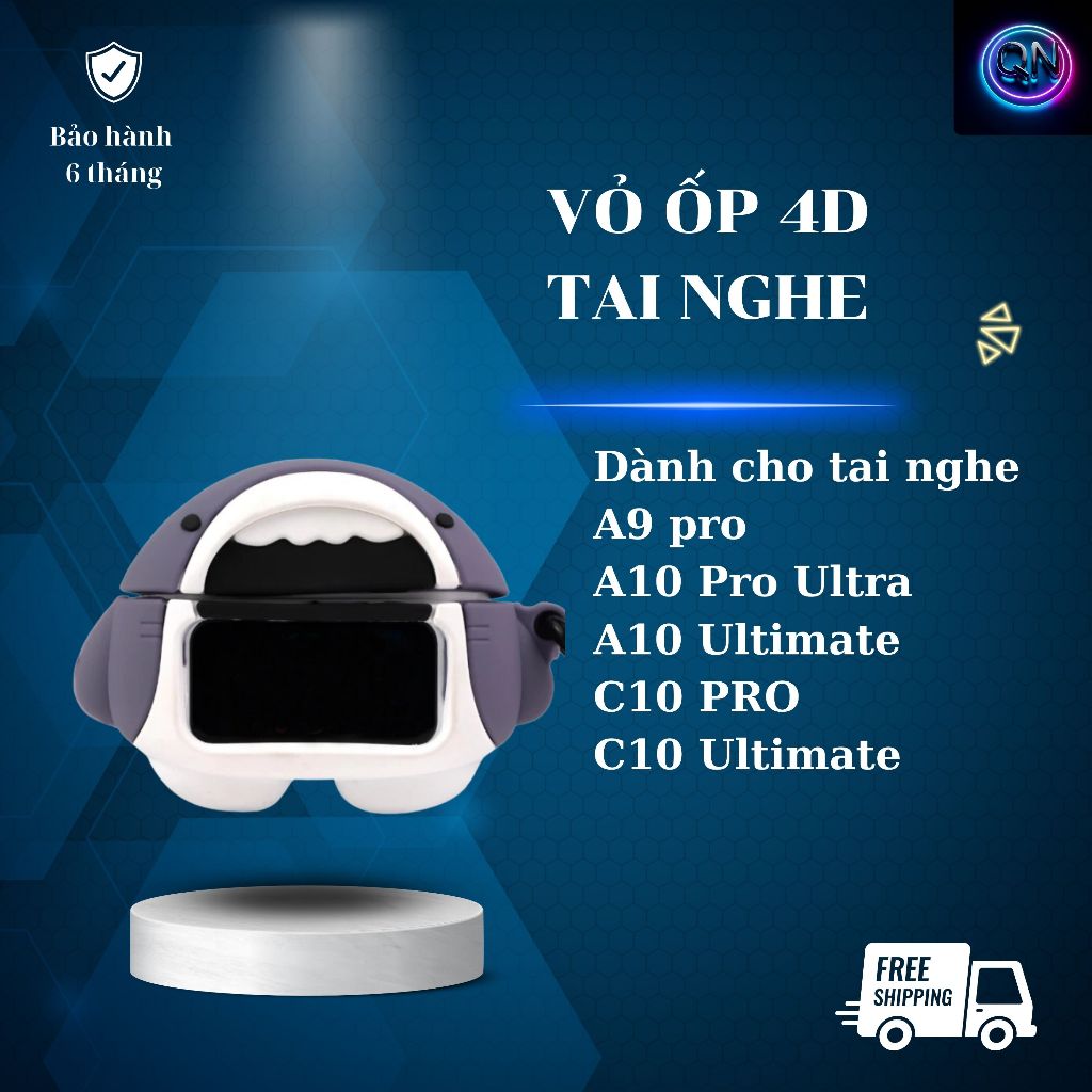 [4D CASE] - เคส 4D สําหรับหูฟัง A9 Pro, A10 Pro, A10 Pro Ultra, A10 Ultimate, หูฟัง C10 Pro - ซิลิโค