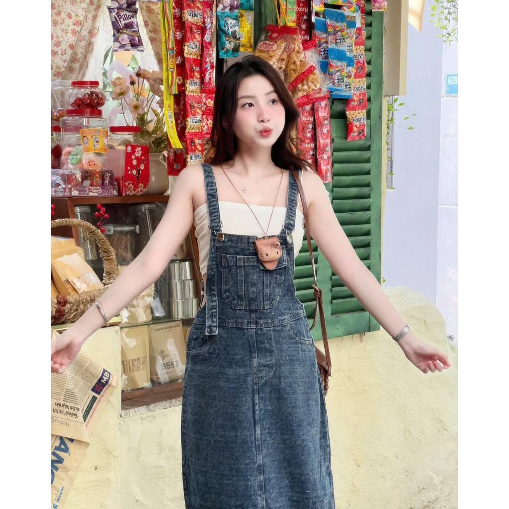 ⋆. ̊  SET 1 POCKET JEAN BIRDS + WHITE 2-STRING SHIRT SP022091 โรงกลั่น