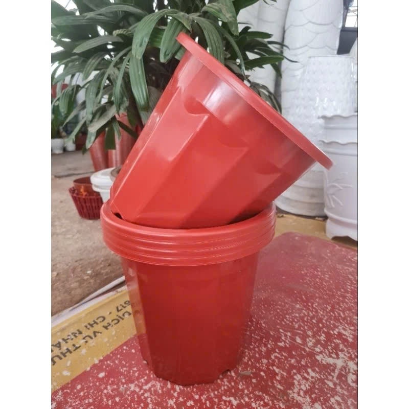 กระถางต้นไม้พลาสติก กระถางเพาะชํา สีน้ําตาล E280, E300, E320, E350 - สินค้าบริษัทหนาสวยงาม ขนาด 23x2