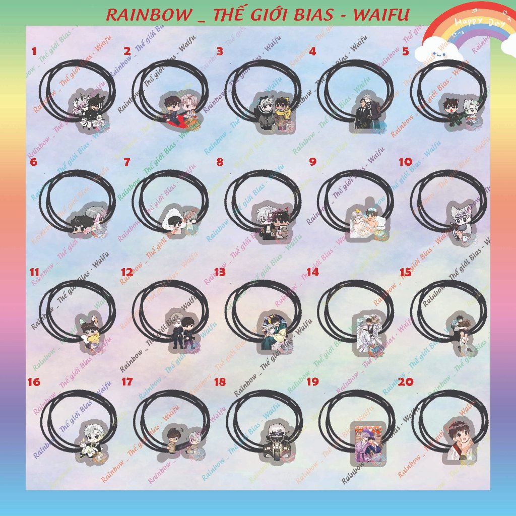 XO กิ๊บติดผม Passion micha, ยางรัดผมอะคริลิค Passion manhwa bl, คลิปหน้าม้าสปริง