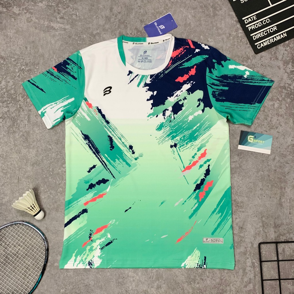 เสื้อบอมบีแบดมินตันสีเขียวผ้าเย็นสําหรับการแข่งขันขนาดเต็มสําหรับผู้ชายและผู้หญิง