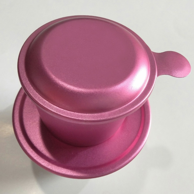 กรองกาแฟสีชมพูเข้ม-กรองอลูมิเนียมอะโนดไม่มีโลโก้