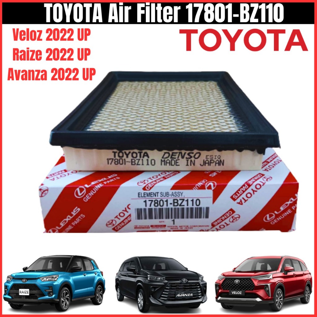 ไส้กรองอากาศเครื่องยนต์สําหรับ Toyota Veloz Raize Avanza Yaris Cross 2022 ถึงปัจจุบันรหัส 17801-Bz11