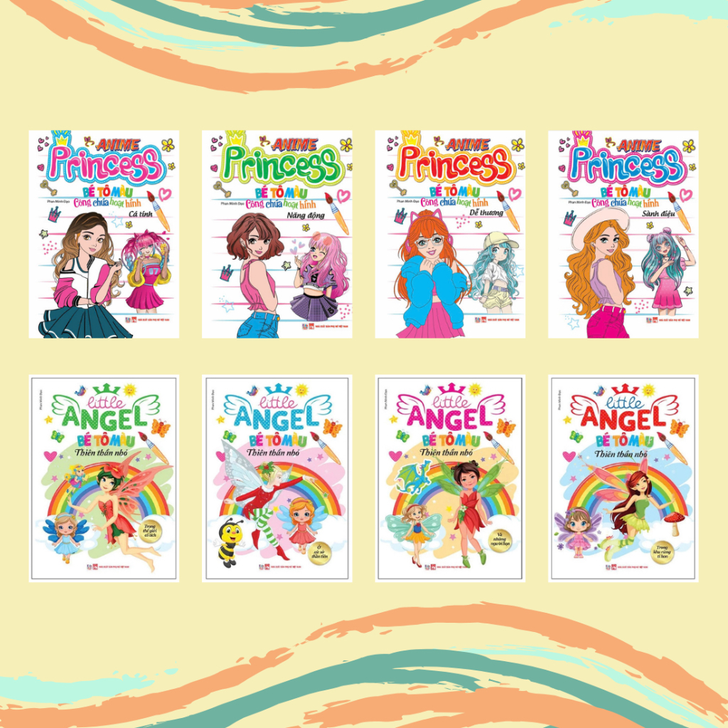 DOLL COLORING BOOK COMBO - PRINCESS (8 PUZZLES) VTK
