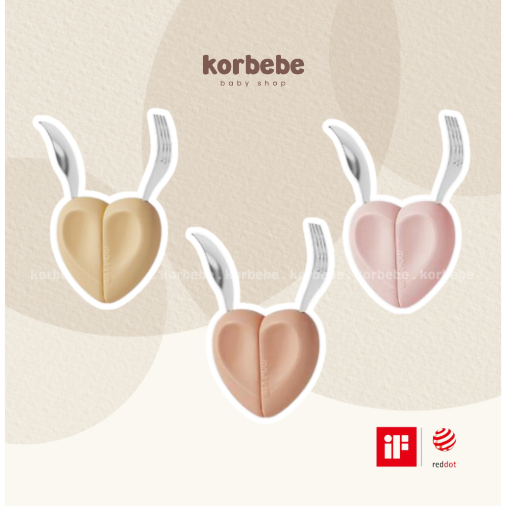 ชุดช้อนซิลิโคนเด็ก Moyuum 2 ขั้นตอนเกาหลี