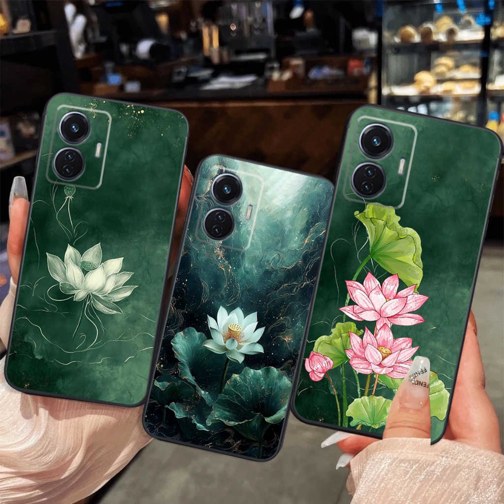 เคส Vivo Y55 4G - Y55 2022 พิมพ์ลายดอกบัวสวย หรูหรา ราคาถูก