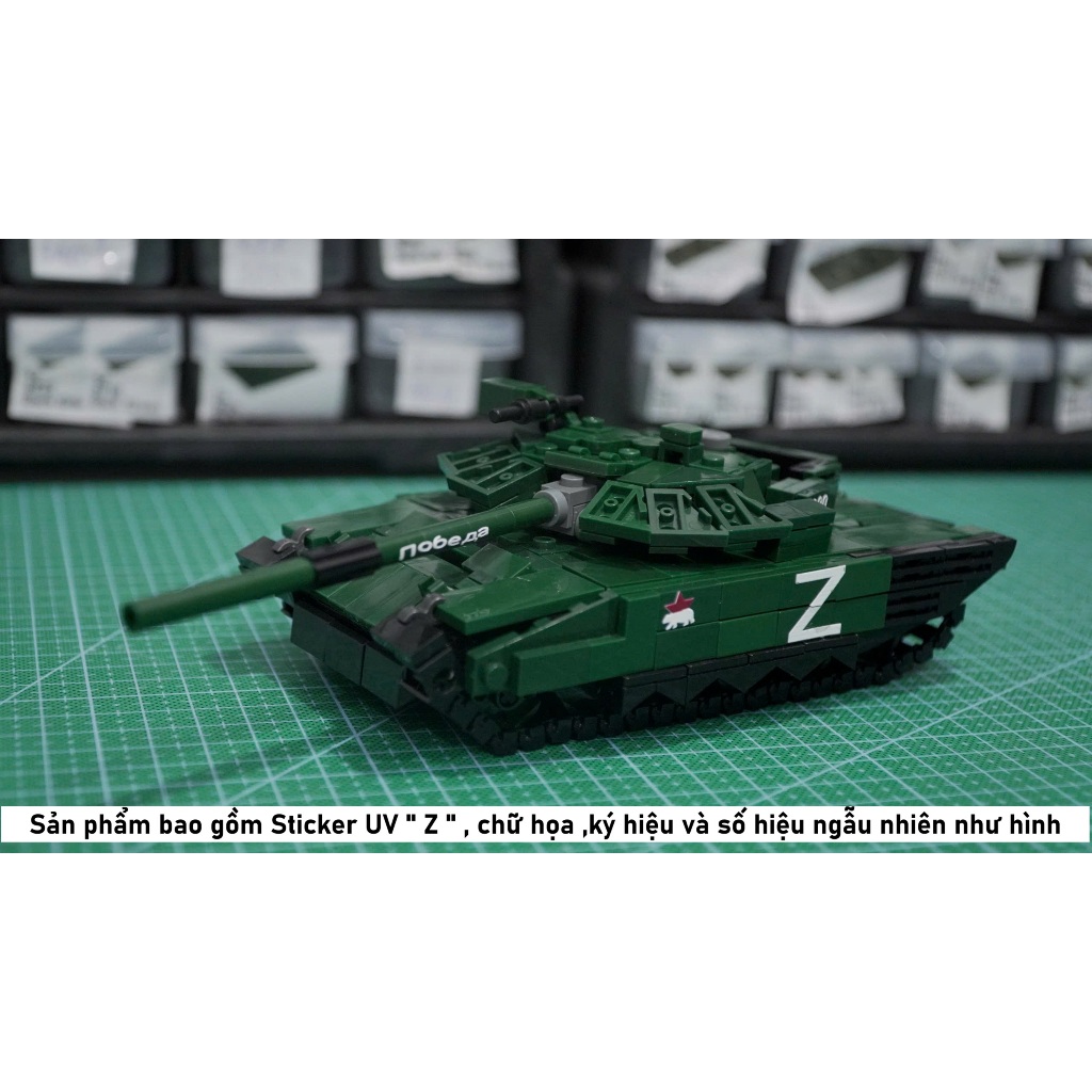 Moc ประกอบของเล่น รถถัง T-80BVM รัสเซีย สเกล 1/45 ของเล่นประกอบพร้อมสติ๊กเกอร์ T80BVM