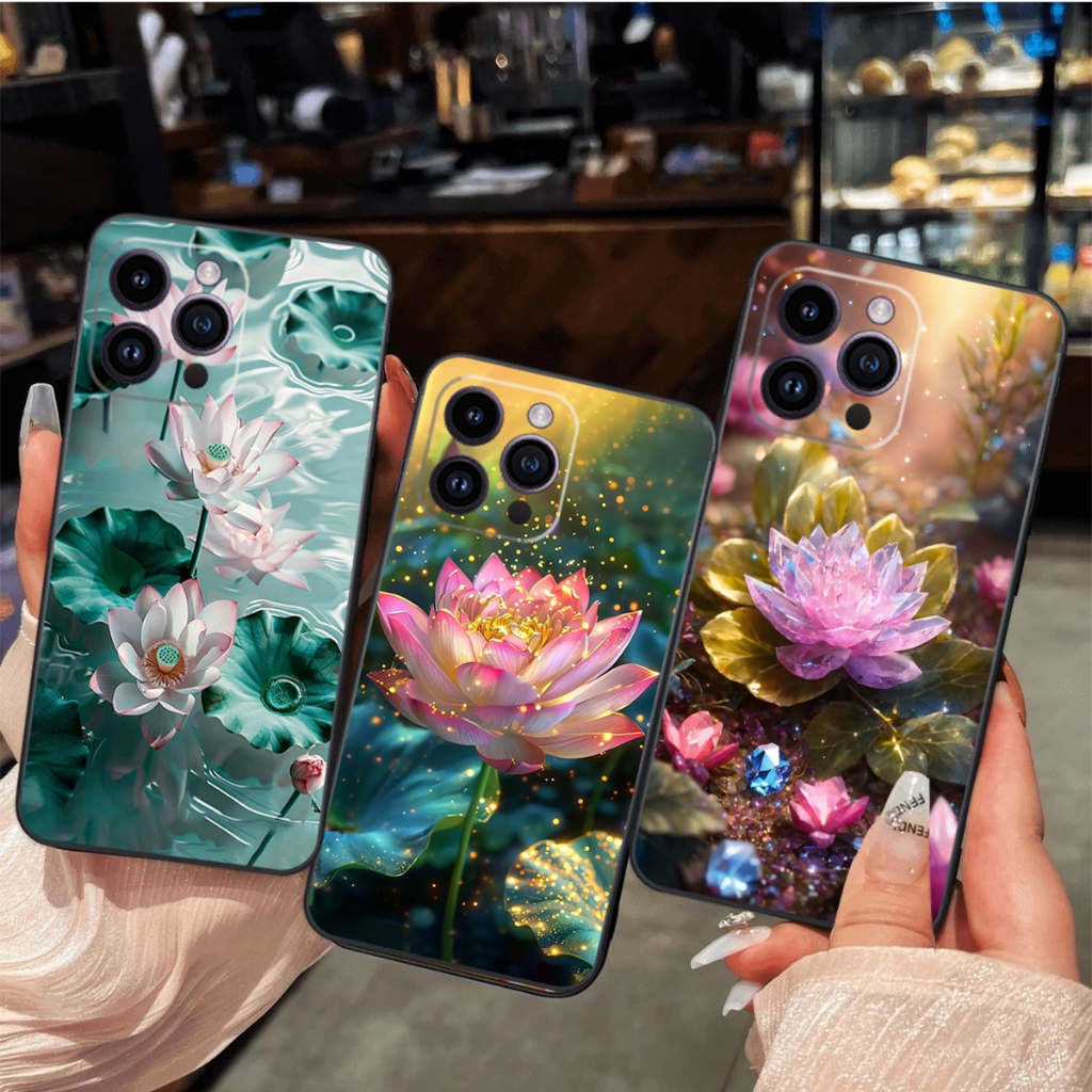 เคส Iphone 13-IPHONE 13 PRO-IPHONE 13 PRO MAX-IPHONE 13 MIN พิมพ์ลายดอกบัวสวยงาม หรูหรา หรูหรา ราคาถ
