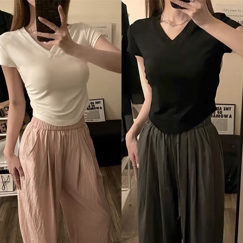 เสื้อยืด CRT ผู้หญิงคอเต่าสีพื้น มิกซ์แอนด์แมตช์ง่าย สไตล์เกาหลี สําหรับทุกวัย A184