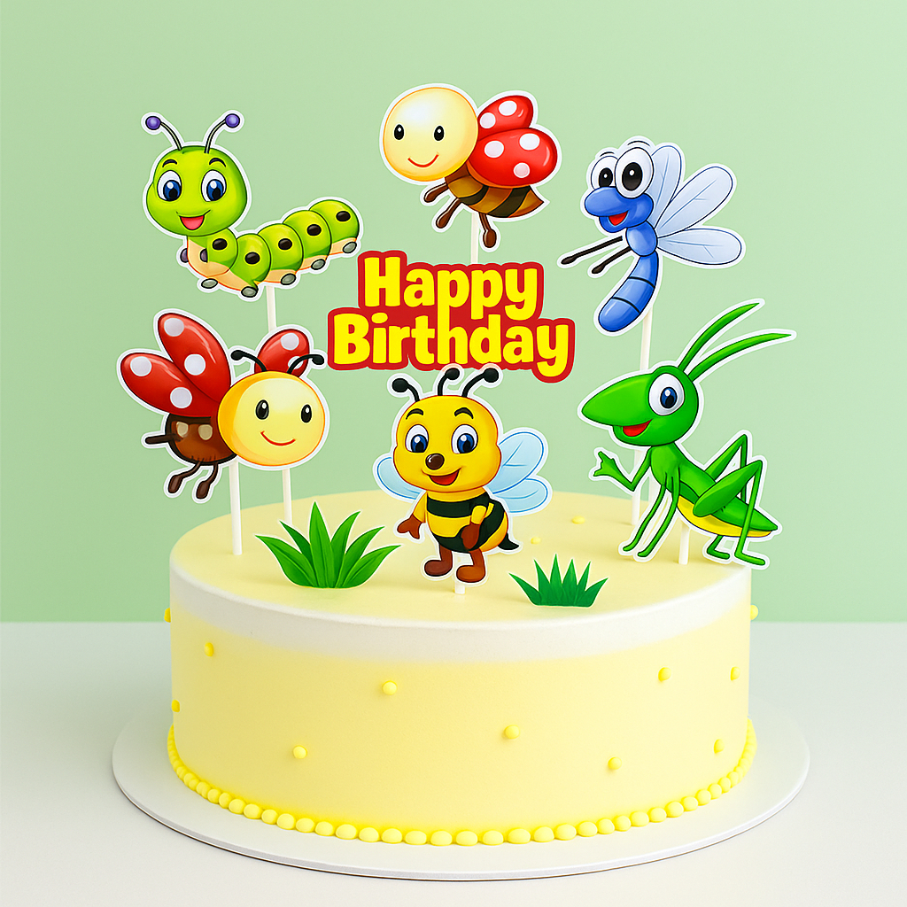 ชุดปลั๊กกระดาษ Bee and Butterfly - ตกแต่งเค้ก - HD Shop