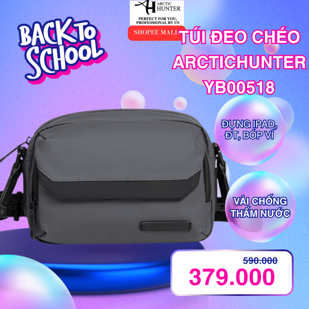 Túi đeo chéo du lịch Arctic Hunter YB00518 đựng ipad, chất liệu Oxford chống nước