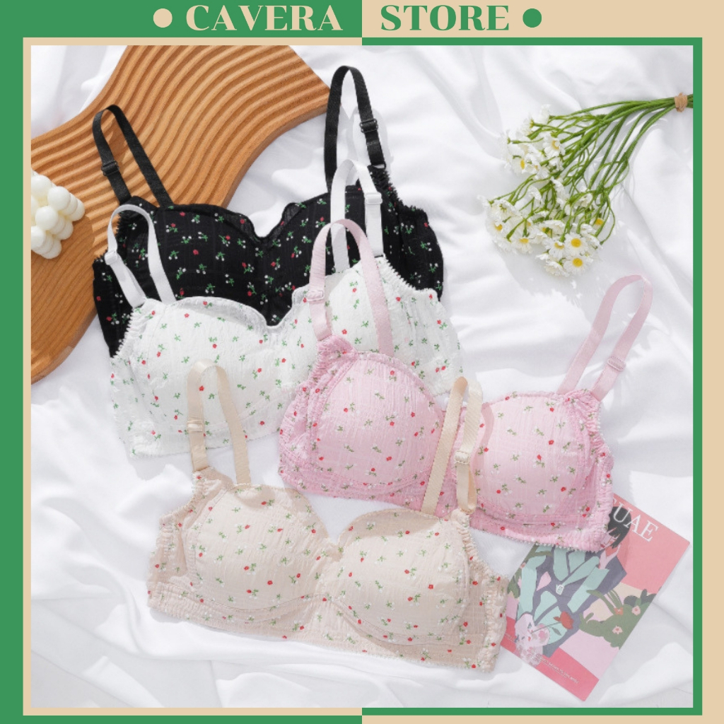 Combo บรานักเรียนหญิง 3 ชิ้น - Cavera A.739 บราโฟมบางกุหลาบสวย