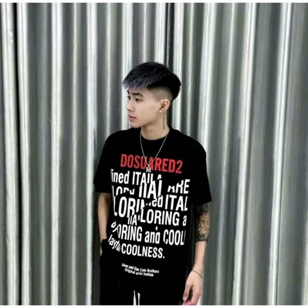 เสื้อยืดสําหรับผู้ชายและผู้หญิงที่มีตัวอักษร offset SS.DVND.QQ พิมพ์ 5d คมชัดและทนทาน ผ้าคอตตอนยืด ร