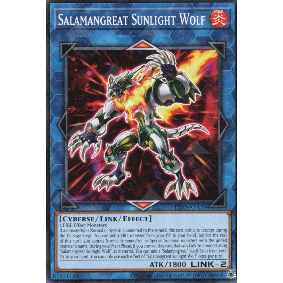 [Yugioh Funny Shop] การ์ด 1 ใบ TT02-AEA29 Salamangreat Sunlight Wolf (N)