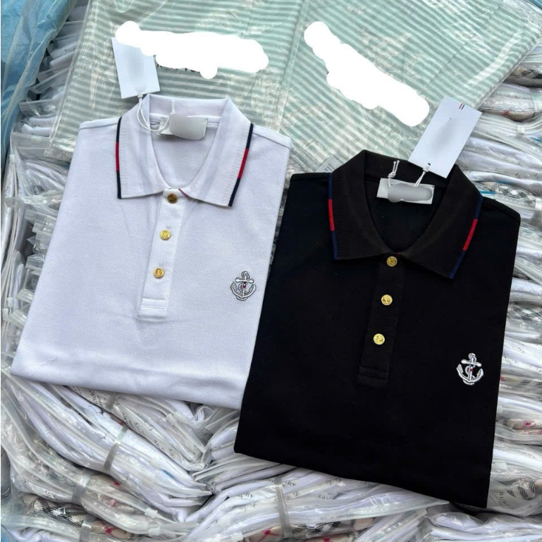 ️[คุณภาพสูง] - เสื้อโปโล TB Ss2025 ลายคอปกปุ่มสีเหลือง เสื้อโปโลผู้ชาย TB คุณภาพสูง QCL1