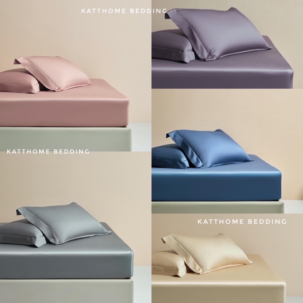 ผ้าปูที่นอนผ้าฝ้าย Airy non-silk ใช้ตลอดทั้งปี แถบยางยืด m4/m6/m8/2m2 แผ่นสไตล์โมโนโครมพื้นฐาน