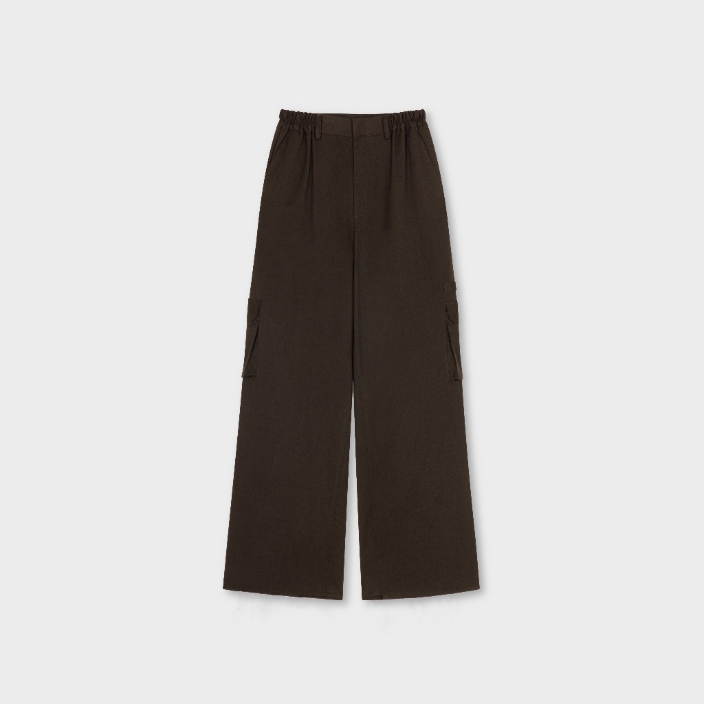 GIAN SAIGON - กางเกงคาร์โก้ Wool Blend - Cocoa Brown