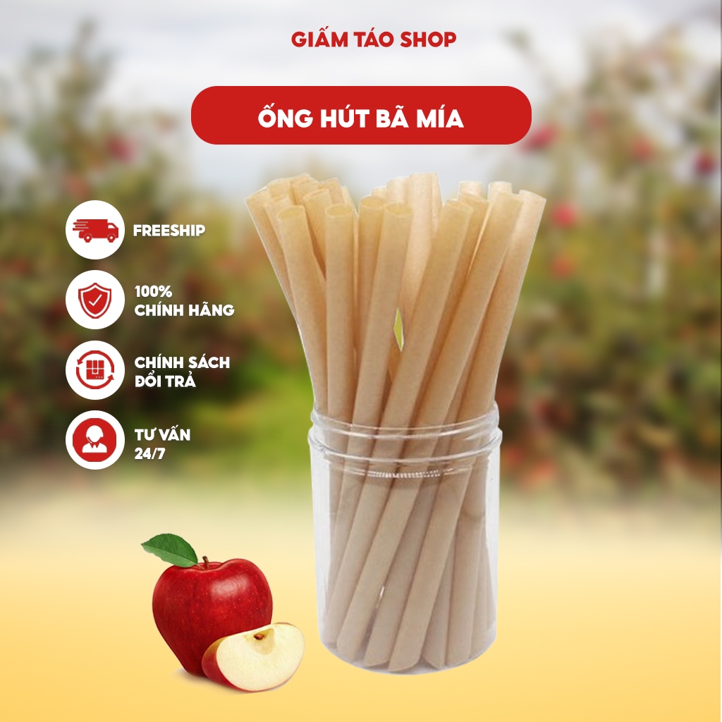 [ของขวัญร้าน Apple Cider Vinegar] ชุดหลอดชานอ้อย 5 หลอด ปลอดภัยเมื่อใช้ Apple Cider Vinegar