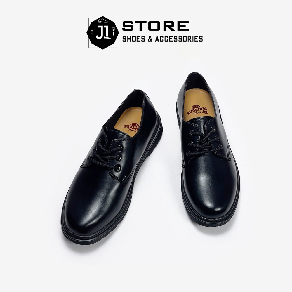 Doc Shoes Dr.1641 Full Black High Quality J1, Doc Shoes สําหรับผู้ชายและผู้หญิง Full Grain Leather F