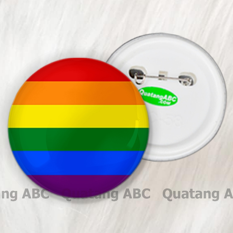 LGBTQ Flag Badge+ เข็มกลัดหัวใจสีรุ้งสีสันสดใส 10 อัน ความรักคือความรัก - HH-LGBT