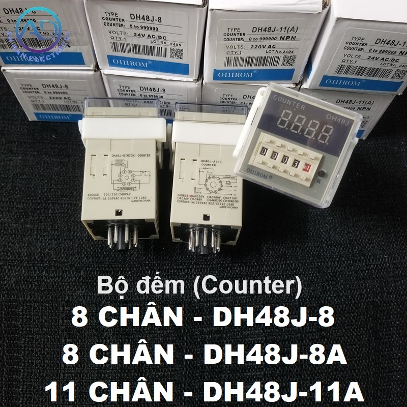 เคาน์เตอร์ (เคาน์เตอร์) 8 ขา DH48J-8 DH48J-8A, 11 ขา DH48J-11A 220VAC, 24VDC (รวมฐานฟรี)