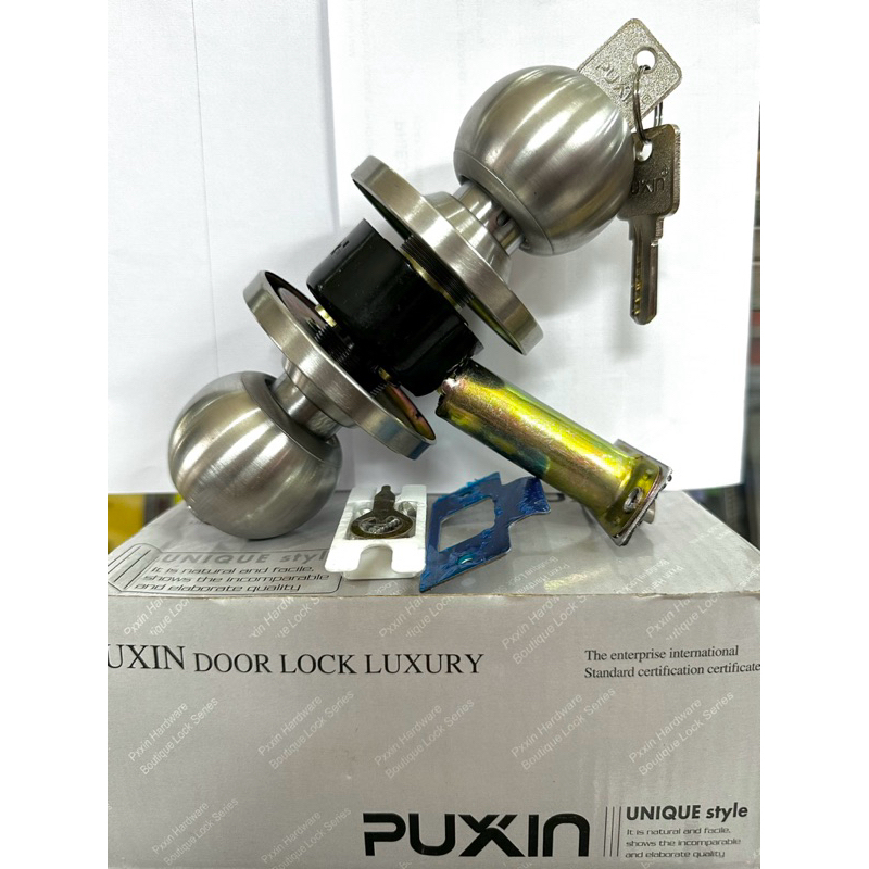 PUXIN ล็อคมือจับทรงกลมระดับพรีเมียม (สําหรับอลูมิเนียม, ไม้, พลาสติก, ประตูพลาสติกไม้เทียม... ของแท้