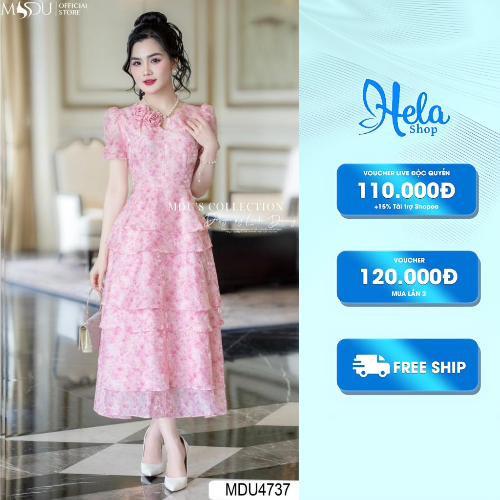 SA Lovely Snow Vein Long Flared Design Dress จาก Mdu MDU4737