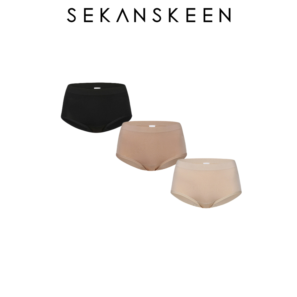 [SEKANSKEEN - แบรนด์เกาหลี]Combo of 3 Cool Touch Basic Seamless Womens Pants - NEWSU9301
