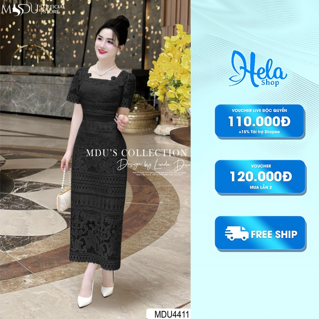 ชุดเดรสเข้ารูป K28-d1-1 คุณภาพสูง Jacquard Welded Lace จาก Mdu MDU4411