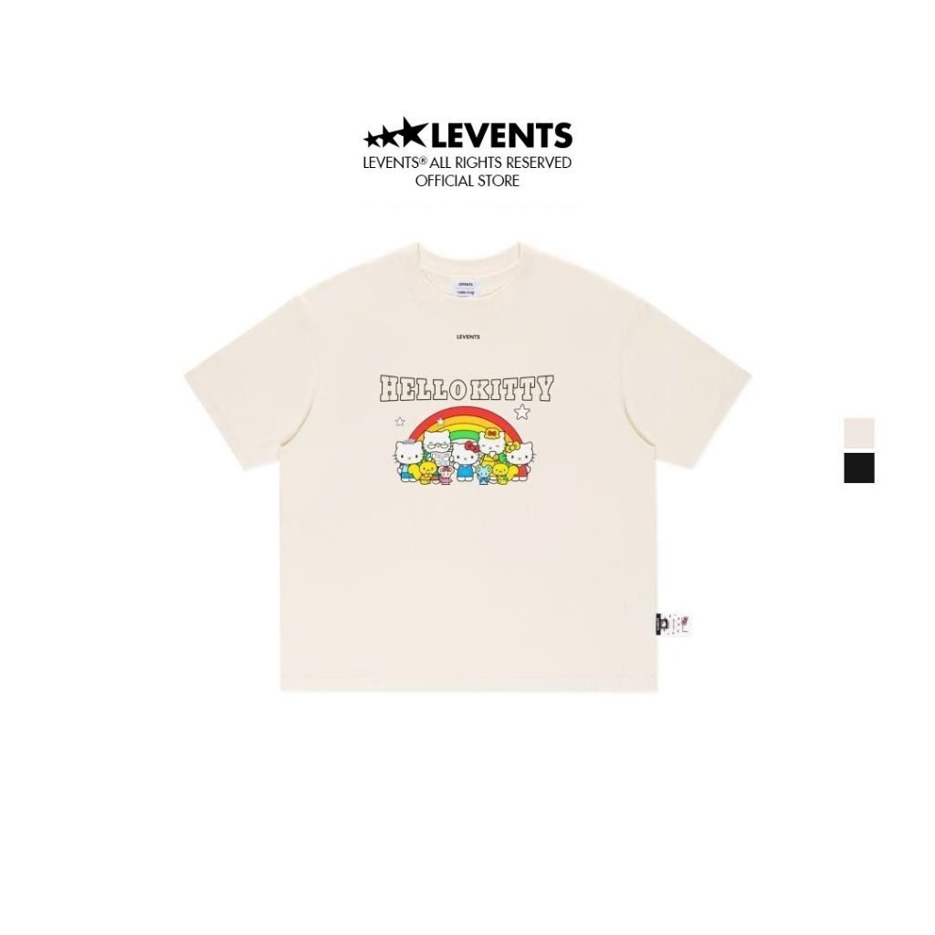 Levents x Hello Kitty | เสื้อยืด Unisex ผ้าฝ้าย 100% สีรุ้ง