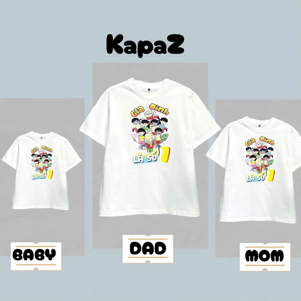 FAMILY IS NUMBER 1 เสื้อยืด - FATHER ชุด 3/4/5 คน ผ้าคอตตอนเนื้อนุ่ม ทุกขนาด-KapaZ