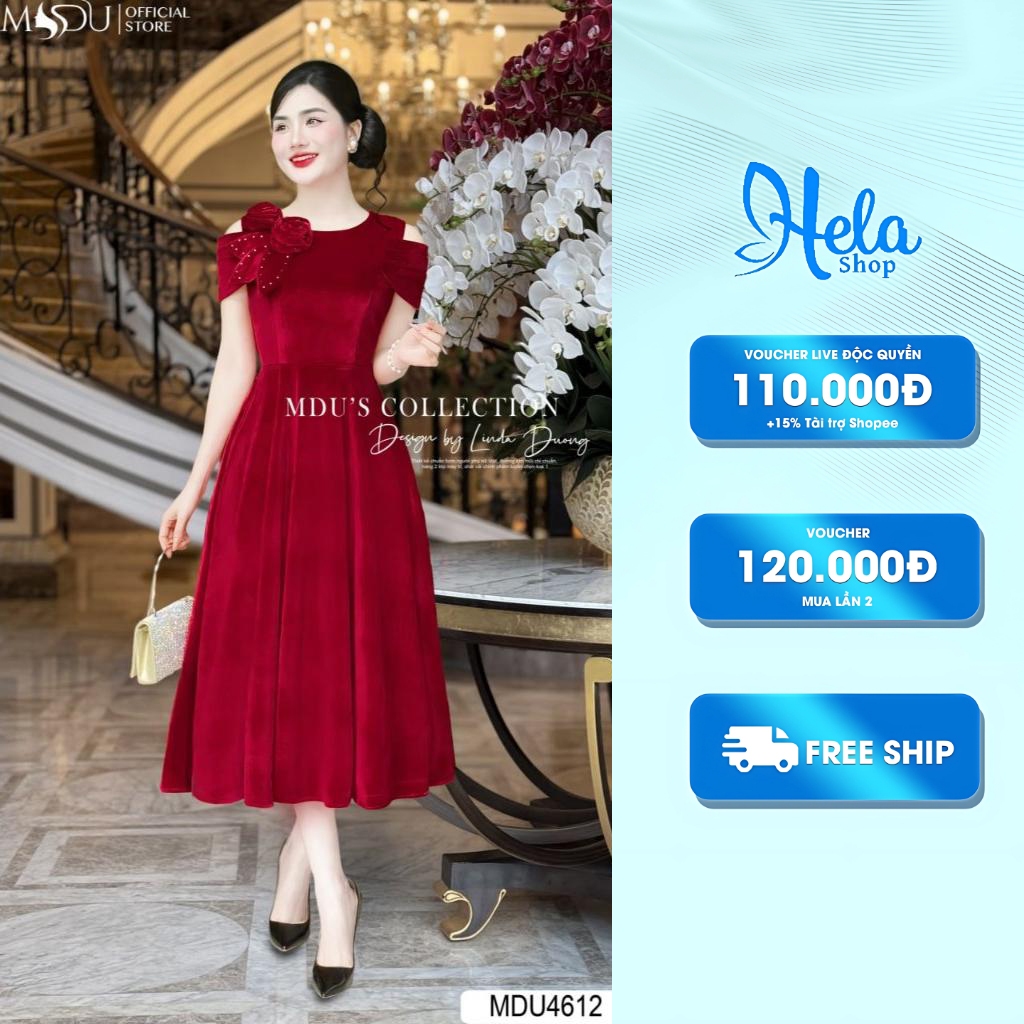 ชุดเจ้าหญิงที่ออกแบบมากับกํามะหยี่เชื่อมคุณภาพสูงและสีแดงขุนนางหรูหราจาก Mdu MDU4612