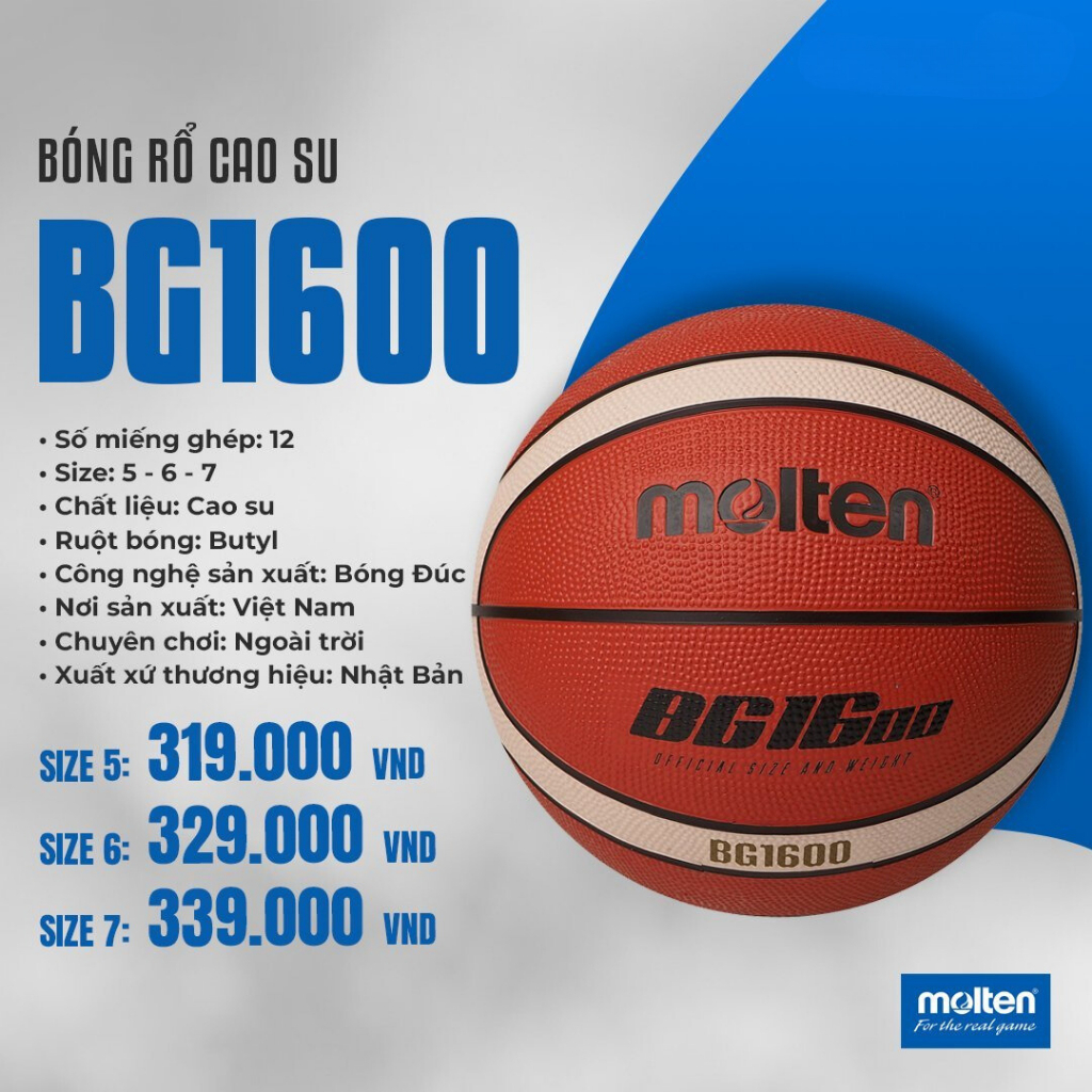 ลูกบาสเก็ตบอล Molten ของแท้ - ลูกบาสเก็ตบอลยาง ลูกบาสเก็ตบอลมืออาชีพสําหรับสนาม OUTDOOR